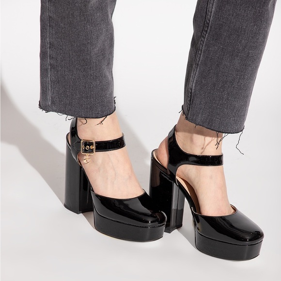 Coach Isabella Ankle-Strap Platform Block-Heel Pumps - Picture 6 of 16